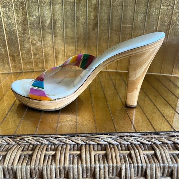 Vtg made in Hawaii island slipper wooden heel Meals 1960s Lucite - Picture 5 of 14